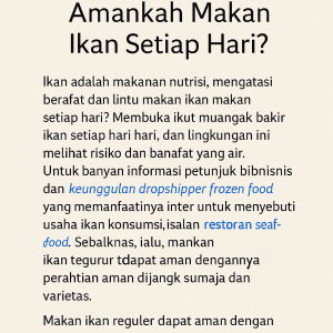 Amankah Makan Ikan Setiap Hari