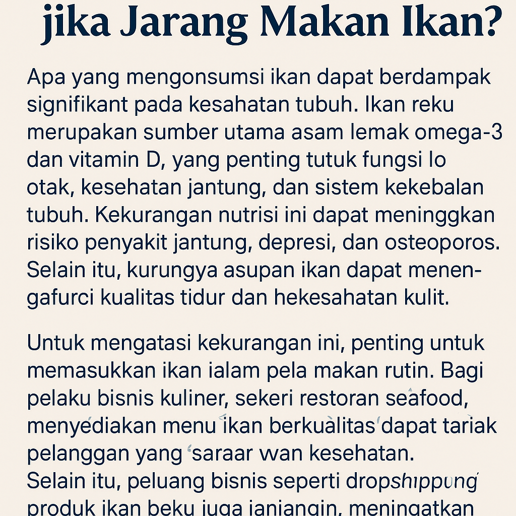 dampak jarang makan ikan