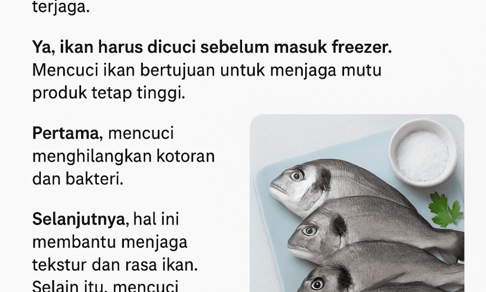 Apakah Ikan Harus Dicuci Sebelum Masuk Freezer
