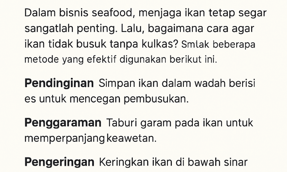 Cara Agar Ikan Tidak Busuk Tanpa Kulkas