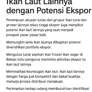Ikan Laut Lainnya dengan Potensi Ekspor Tinggi