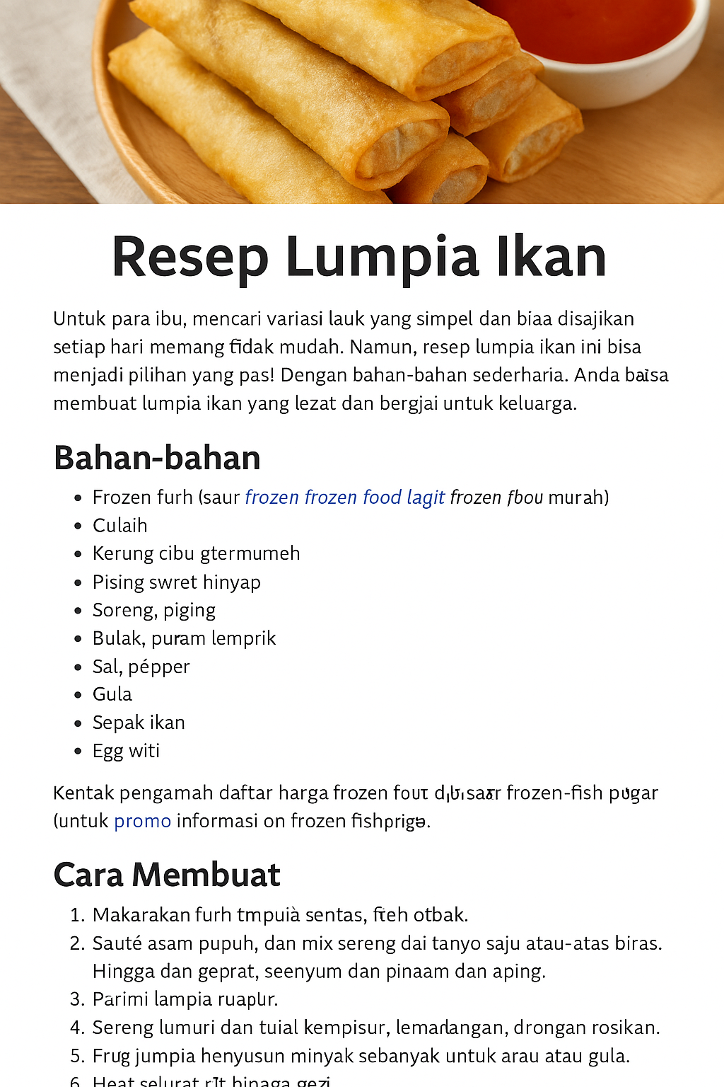 Resep Lumpia Ikan
